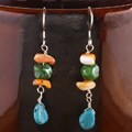 Sterling Silver 'Rainforest' Turquoise Oyster Shell Earrings (USA)