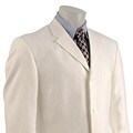 Adolfo Men's White Linen 3-button Solid Suit