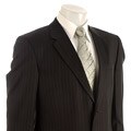 Adolfo Men's Charcoal Stripe Wool Suit