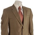 Adolfo Men's Tan Sharkskin Wool Suit