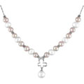 14k White Gold Freshwater Pearl Drop Necklace