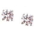 14k White Gold Cubic Zirconia Stud Earnings