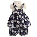 Lucy Sykes Infant Girl's Navy Shirred Dress Set