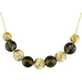 14k Yellow Gold and Smokey Quartz Bead Necklace
