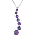 10k White Gold Amethyst and Iolite Journey Pendant