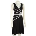 Connected Apparel Women's Black/ White Knit Dress