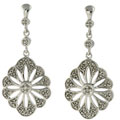 Maddy Emerson Sterling Silver Diamond Flower Earrings