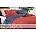 Royal Velvet Navy/ Brick Reversible 3-piece Down Comforter Set