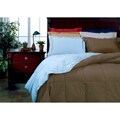 Stratton Chocolate/ Blue Reversible 3-piece Down Comforter Set