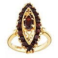 18k Yellow Gold and Garnet Antique Ring