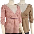Nick & Mo Women's 1/2-sleeve Dotted Swiss Top