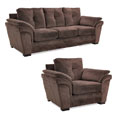 Velvet Chocolate Fabric Sofa and Chair Set