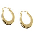 18k Gold over Silver Oval Hoop Earrings