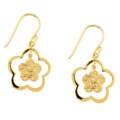 18k Gold over Silver Clover Drop Earrings