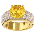 Chateau D' Argent Gold over Silver Yellow and White CZ Ring