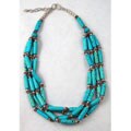 Vivid Turquoise Polished Bone Necklace (India)