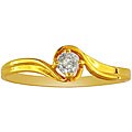 10k Yellow Gold Round-cut Diamond Promise Ring