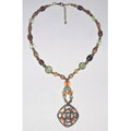 Handmade Glass Bead 'Peekaboo' Necklace (India)