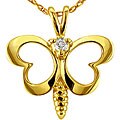 10k Yellow Gold Diamond Butterfly Necklace