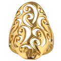 18k Gold over Silver Filigree Cigar Band Ring