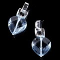 Anne Klein Silvertone Aqua Heart Drop Earrings
