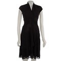 Sangria Mesh Shirred Front 1940s Style Dress