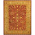Antique Hand-spun Rust/ Beige Wool Mahal Rug (7'6 x 9'6)