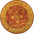 Antique Hand-spun Rust/ Beige Wool Mahal Rug (3'6 Round)