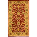 Hand-spun Antique Mahal Rust/ Beige Wool Rug (2'3 x 4')