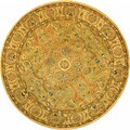 Antique Hand-spun Wool Zeigler Ivory Rug (6' Round)