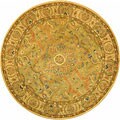 Antique Hand-spun Wool Zeigler Ivory Rug (3'6 Round)