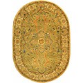 Antique Hand-spun Wool Zeigler Ivory Oval Rug (4'6 x 6'6)