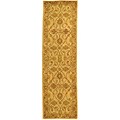 Hand-spun Antique Wool Kashan Ivory/ Beige Rug (2'3 x 10')