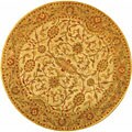 Antique Wool Kashan Ivory/ Beige Rug (3'6 round)