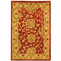 Antique Hand-spun Wool Mashad Rust/ Ivory Rug (2' x 3')