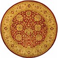 Hand-spun Rust/ Ivory Mashad Wool Rug (8' Round)