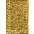 Hand-spun Mashad Sage/ Ivory Wool Rug (2' x3')