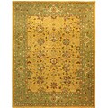 Hand-spun Wool Mashad Gold/ Green Rug (8'3 x 11')