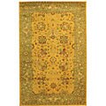 Antique Hand-spun Gold/ Green Wool Mashad Rug (5' x 8')