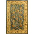 Hand-spun Blue Ivory Mashad Wool Rug (5' x 8')