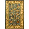 Hand-spun Blue Ivory Mashad Wool Rug (4' x 6')