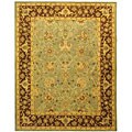 Hand-spun Blue/ Brown Mashad Wool Rug (6' x 9')