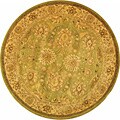 Hand-spun Light Green/ Ivory Old World Rug (3'6 Round)