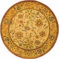 Antique Ivory/ Gold Hand-spun Wool Heritage Rug (8' Round)