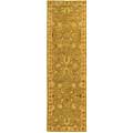 Antique Green/ Ivory Hand-spun Wool Rug (2'3 x 12')