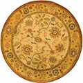 Antique Ivory/ Gold Hand-spun Wool Old World Rug (6' Round)