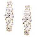 14k Yellow Gold Curved CZ Stud Earrings