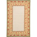 Hand-hooked Acorn Border Warm Wool Rug (5' x 8')