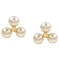 14k Yellow Gold Pearl Cluster Stud Earrings