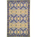 Hand-hooked Monaco Blue Wool Rug (2'3 x 7'10)